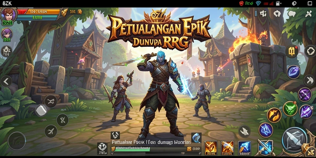 Tampilan gameplay <strong>8ZK</strong> yang menakjubkan dalam pertempuran RPG.