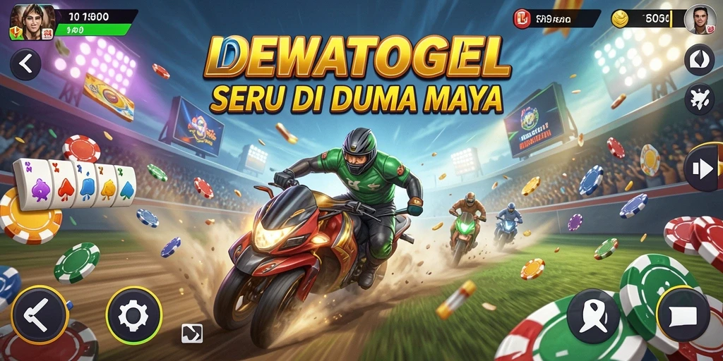 Screenshot DEWATOGEL menampilkan aksi balapan yang mendebarkan.