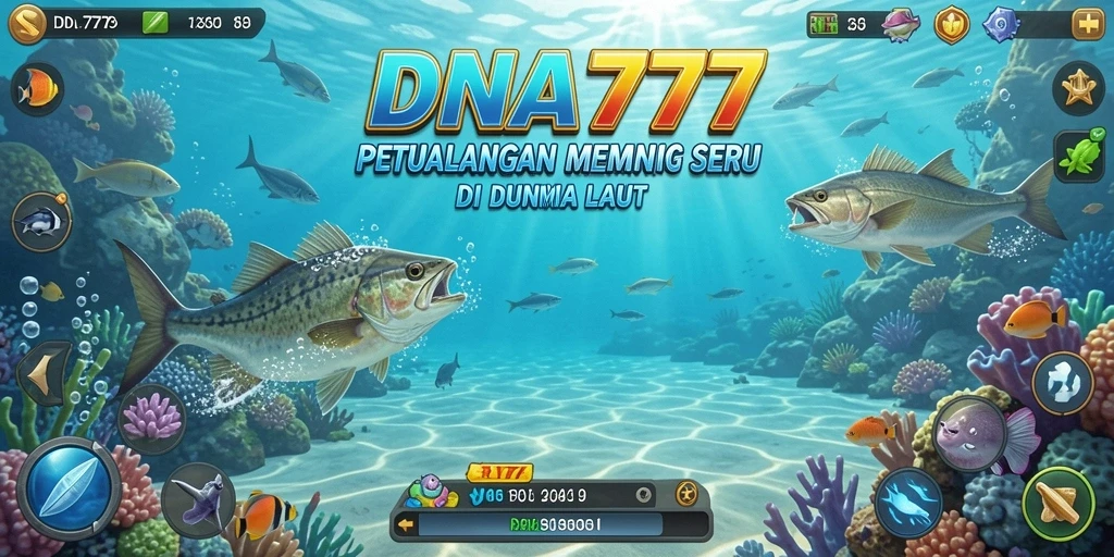 Gameplay seru memancing di laut yang indah.