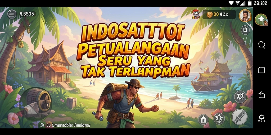 Screenshot menunjukkan karakter utama menjelajahi dunia yang penuh warna.