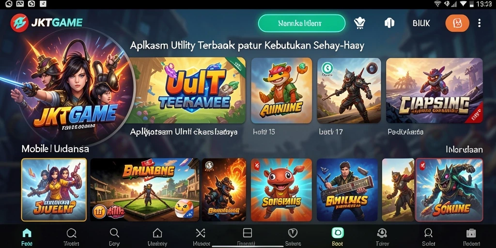 Tampilan antarmuka aplikasi JKTGAME yang intuitif dan mudah digunakan.