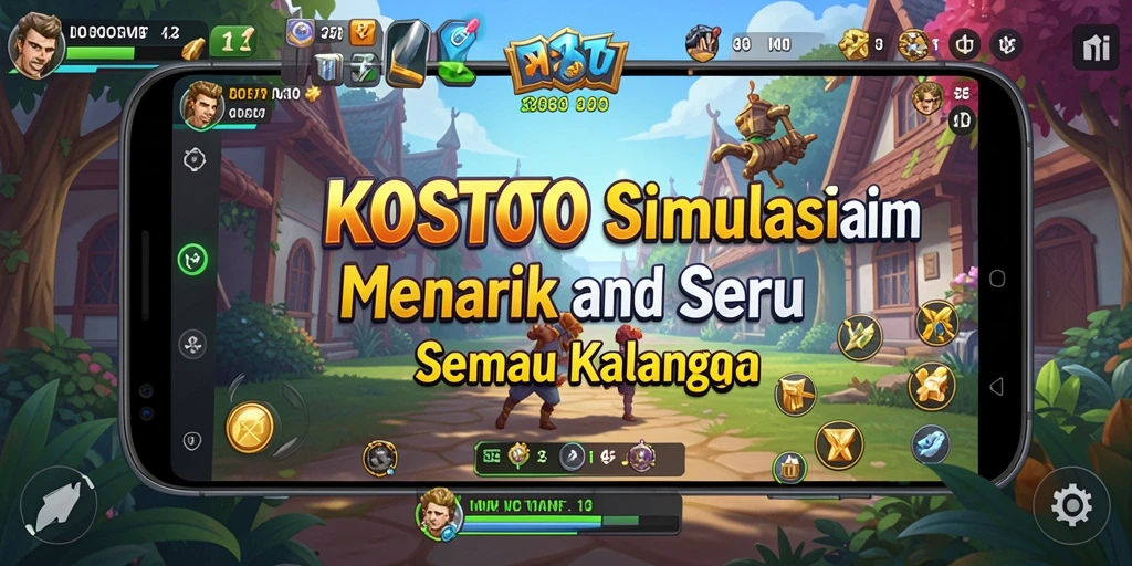 Tampilan gameplay KOSTOTO yang mendebarkan dan penuh warna.