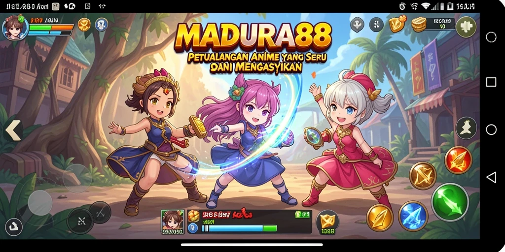 Screenshot dari gameplay MADURA88 yang menampilkan aksi seru karakter Anime.