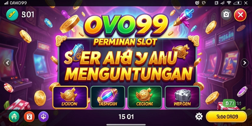 Tampilan gameplay Slot yang menarik di OVO99, menampilkan fitur bonus.