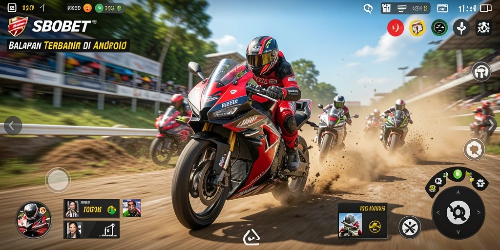 Gameplay menarik di <strong>SBOBET</strong> saat balapan motor penuh aksi.
