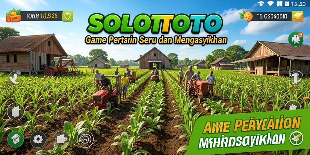 Tampilan gameplay pertanian yang mengasyikkan dan interaktif.