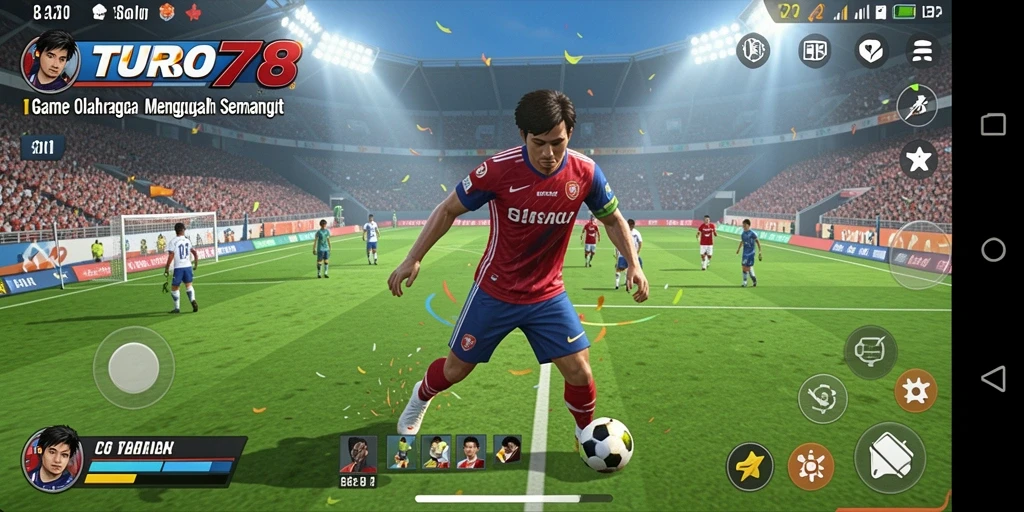 Tangkapan layar TURBO78 yang menampilkan aksi gameplay olahraga.