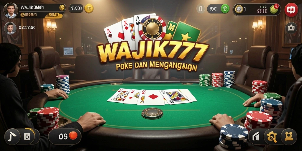 Screenshot gameplay WAJIK777 yang menampilkan aksi poker seru.